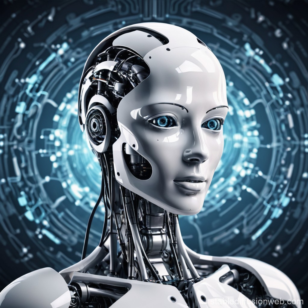 Image créer sur stable diffusion en ligne représentant les termes "intelligence artificielle"